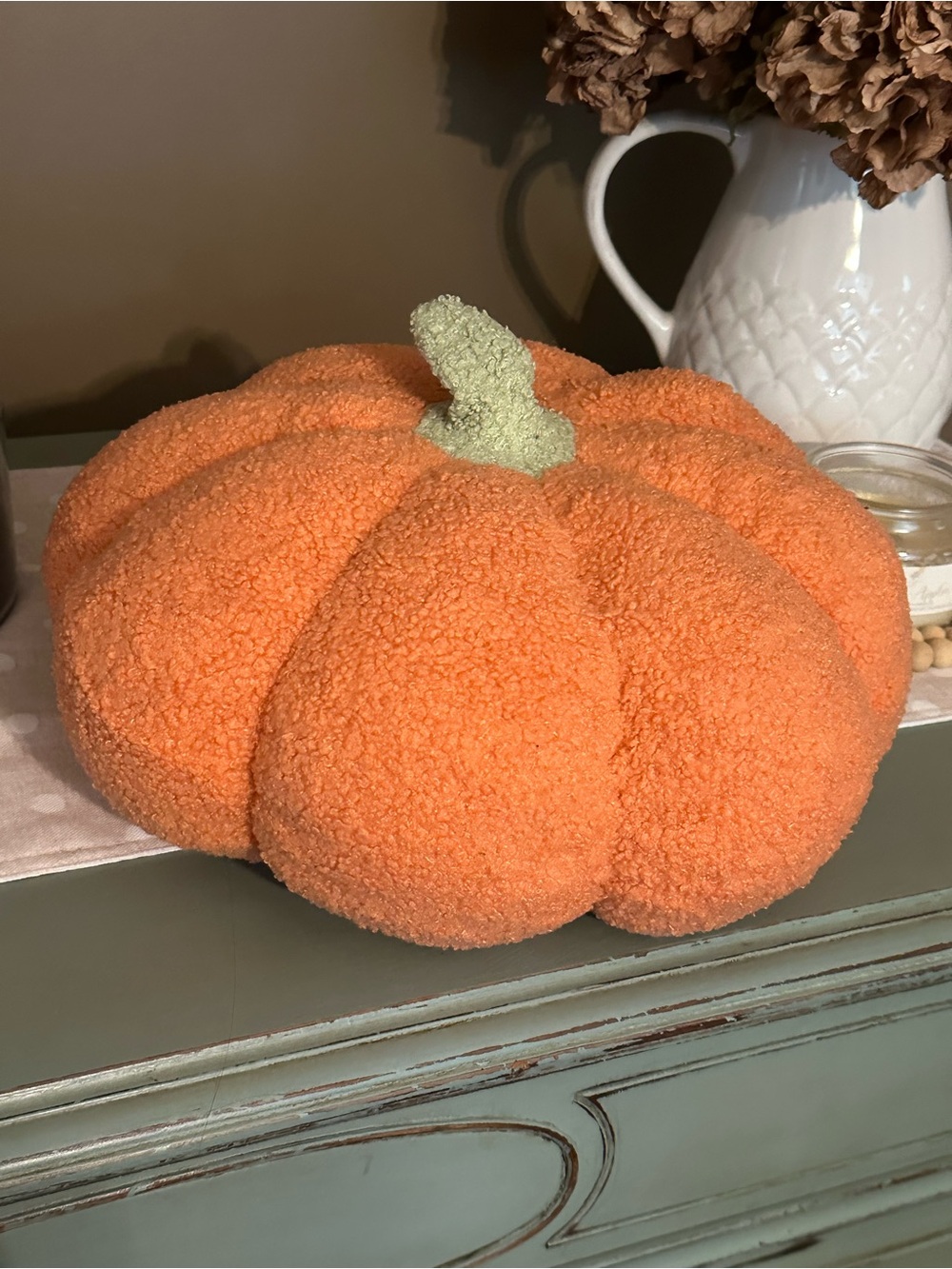 Plush Orange Pumpkin Decorative throw Pillow - fall decor